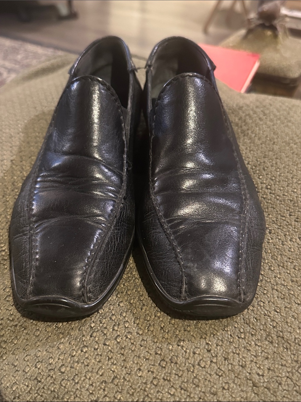 Vintage Ingledews Ultra Flex Elite Black Genuine Leather Slip On Loafers